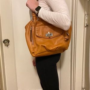 B Makowsky Tan Shoulder Bag